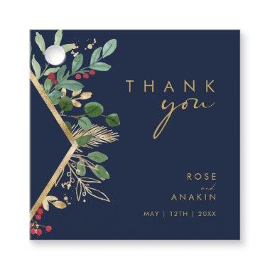 Modern Christmas Greenery | Navy Thank You Favor T Favor Tags