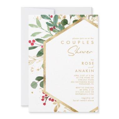 Modern Christmas Greenery | White Couples Shower