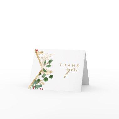 Modern Christmas Greenery | White Thank You