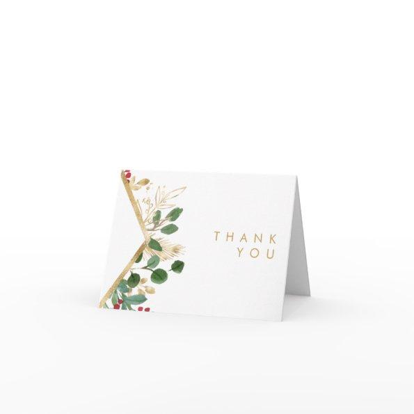 Modern Christmas Greenery | White Thank You
