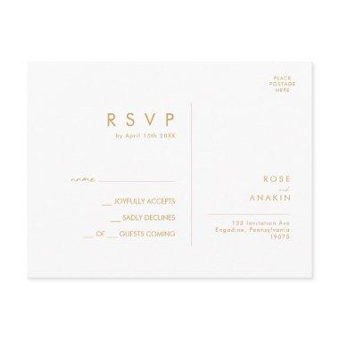 Modern Christmas Greenery | White Wedding RSVP Post