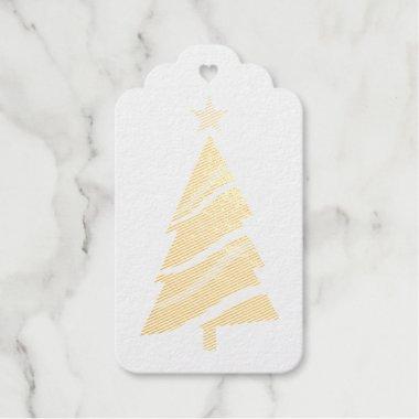 Modern Christmas Tree Holiday Foil Gift Tags