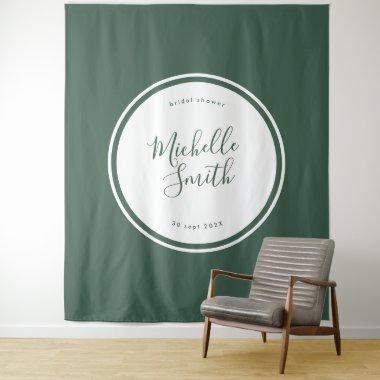 Modern Circle Plain Emerald Boho Green Shower Tapestry