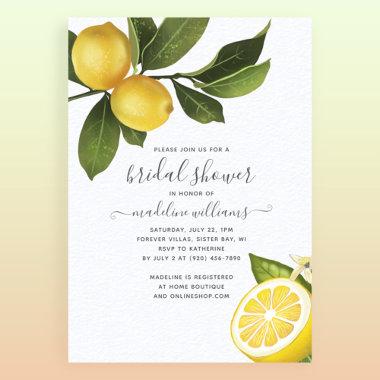 Modern Citrus Lemon Garden Bridal Shower Invitations