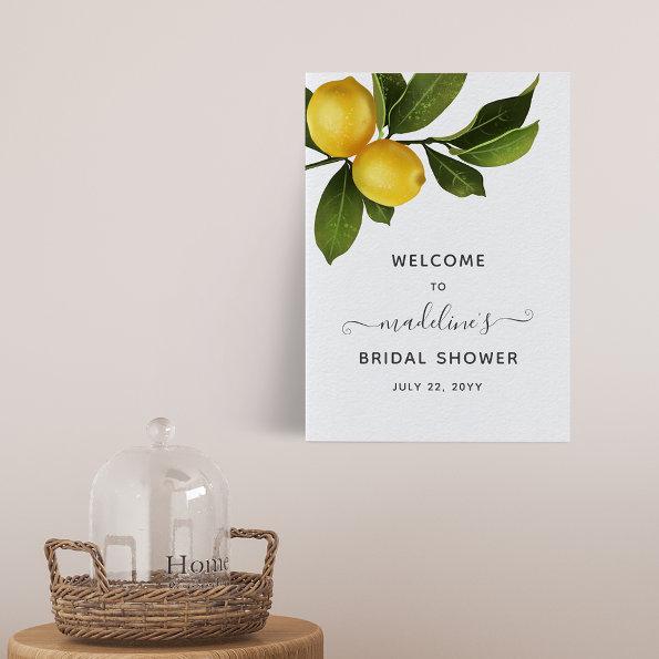 Modern Citrus Lemon Garden  Welcome Poster
