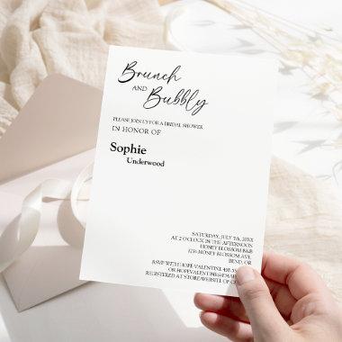 Modern Classic Brunch And Bubbly Bridal Shower Invitations