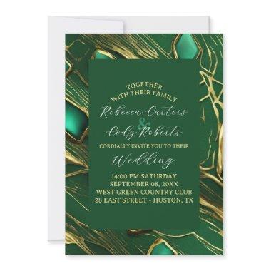 Modern Classic Moody Dark Emerald Green Wedding