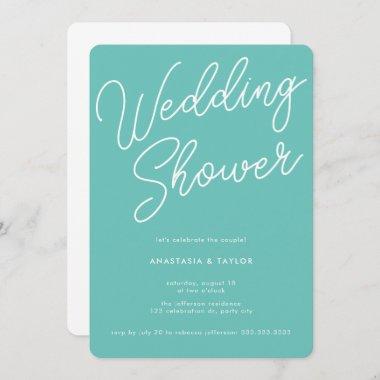 Modern Clean Mint Green Script Wedding Shower Invitations