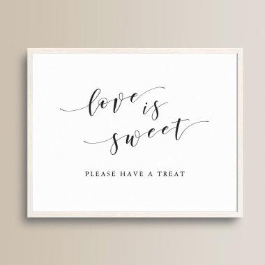 Modern Clligraphy Love is Sweet Wedding Table Sign