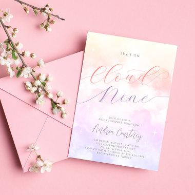 Modern Cloud Nine Dreamy Pastel Clouds and Stars Invitations