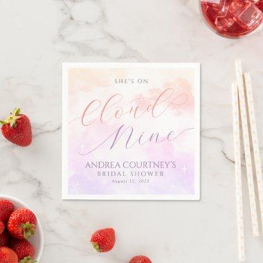 Modern Cloud Nine Dreamy Pastel Pink Bridal Shower Napkins