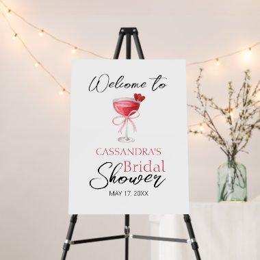 Modern Cocktail Pink Bow  Welcome Foam Board