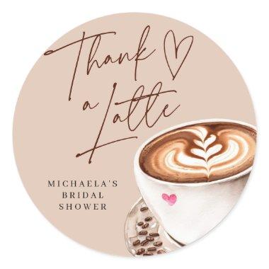 Modern Coffee  Thanks A Latte Classic Round Sticker