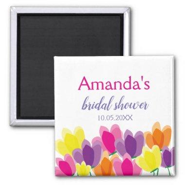Modern Colorful Floral Bridal Shower Magnet