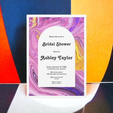 Modern Colorful Galaxy Abstract Bridal Shower Invitations