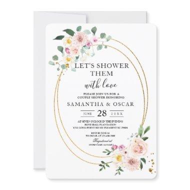 Modern Colorful Spring Watercolor Flowers Invitations