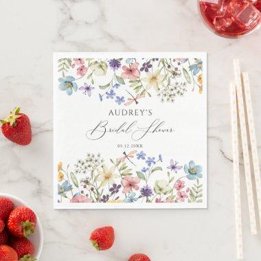 Modern Colorful Wildflower Floral  Napkins