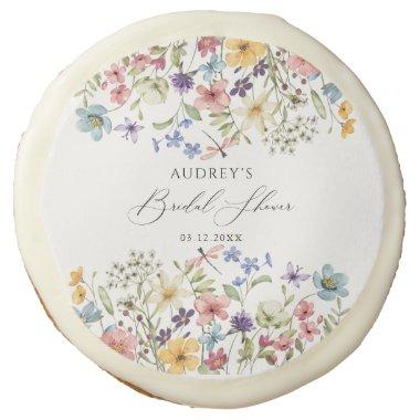 Modern Colorful Wildflower Floral  Sugar Cookie