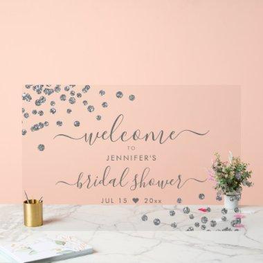 Modern Confetti  Welcome Silver Acrylic Sign