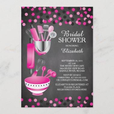Modern Confetti Kitchen Bridal Shower Invitations