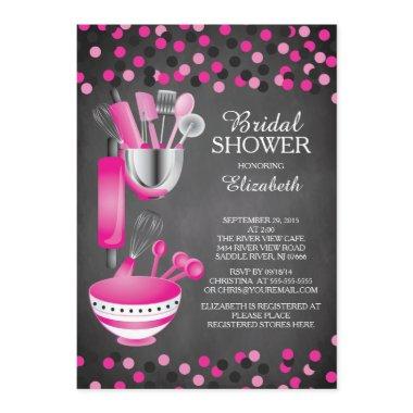 Modern Confetti Kitchen Bridal Shower Invitations