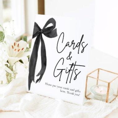 Modern Coquette Black Bow  and Gifts Sign