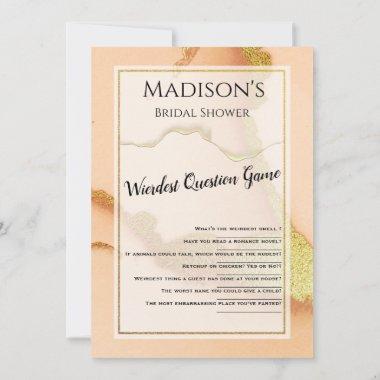 Modern Coral Abstract Amazing Shower Game Invitations