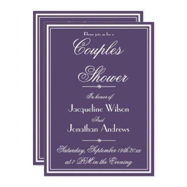 Modern Couples Shower Name Email RSVP Dusty Purple