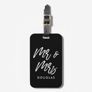 Modern custom Mr and Mrs Luggage Tag