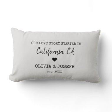 Modern Custom Our Love Story Valentine's Day Lumbar Pillow