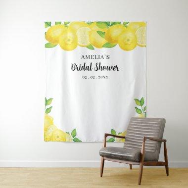 Modern Cute Citrus Lemon Bridal Shower Backdrop