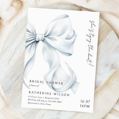 Modern Dainty Blue Bow