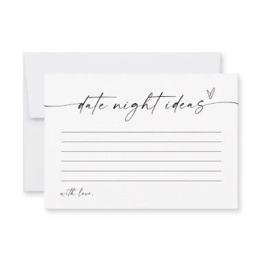 Modern Date Night Ideas , Minimalist Bridal  Invitation
