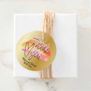Modern Decorative Script Thank You Personalized Favor Tags
