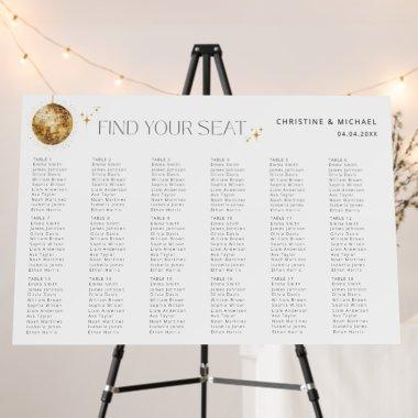 Modern Disco Ball 18 Table Wedding Seating Chart Foam Board