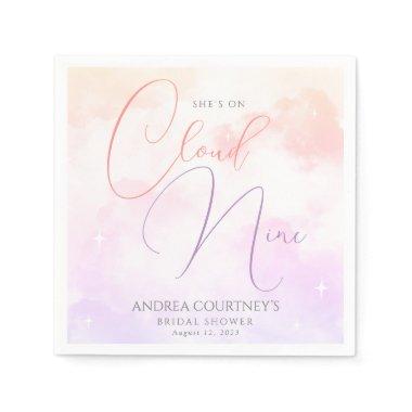 Modern Dreamy Pastel Pink Cloud Nine Bridal Shower Napkins