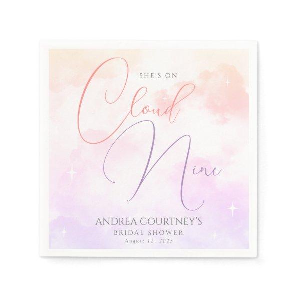 Modern Dreamy Pastel Pink Cloud Nine Bridal Shower Napkins