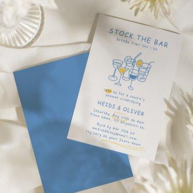 Modern Drink Sketch Stock The Bar Couples Shower Invitations