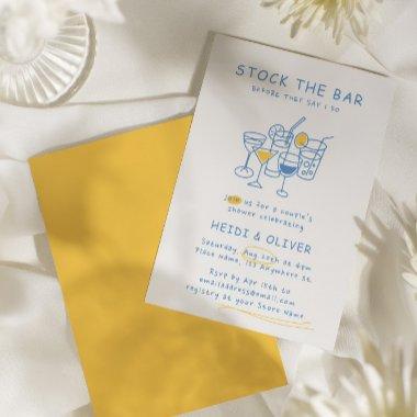 Modern Drink Sketch Stock The Bar Couples Shower Invitations