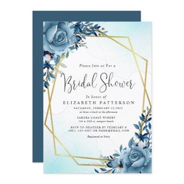 Modern Dusty Blue Botanical