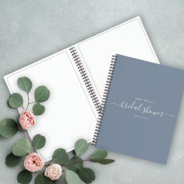 Modern Dusty Blue Chic Script  Guest Notebook