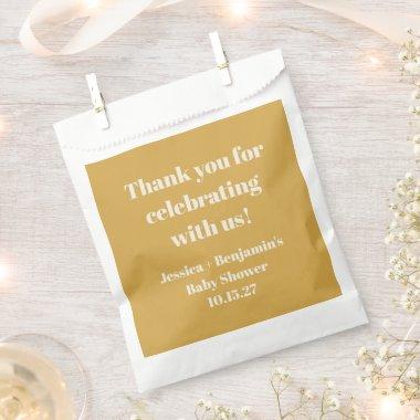 Modern Dusty Yellow Baby Shower Custom Thank You Favor Bag