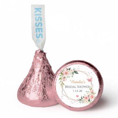 Modern Elegant Blush pink Floral Bridal Shower   Hershey®'s Kisses®