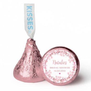 Modern Elegant Blush Pink Floral Bridal Shower Hershey®'s Kisses®