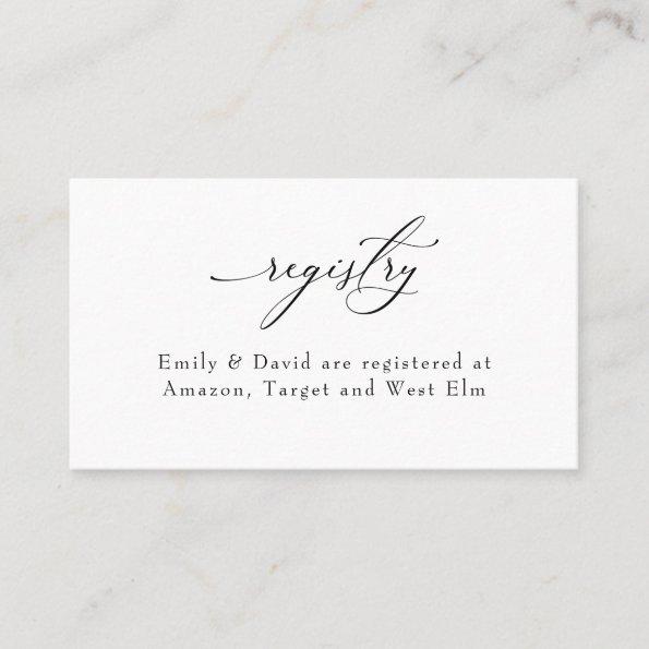 Modern Elegant Bridal Shower Registry Insert Card