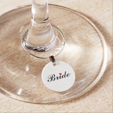 Modern Elegant Bride  Wedding Party Wine Charm