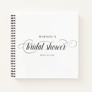 Modern Elegant Calligraphy Bridal Shower Guest Notebook