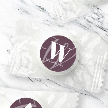 Modern Elegant Chic Script Monogram Family Name Life Saver® Mints