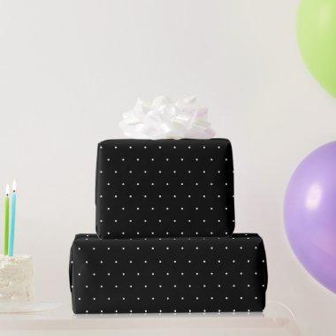 Modern Elegant Cute Dotted Pattern Black & White Wrapping Paper
