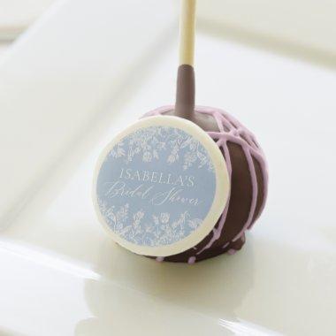 Modern Elegant Dusty Blue Wildflower  Cake Pops